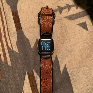 Genuine tooled leather band ONLY made for my Fitbit